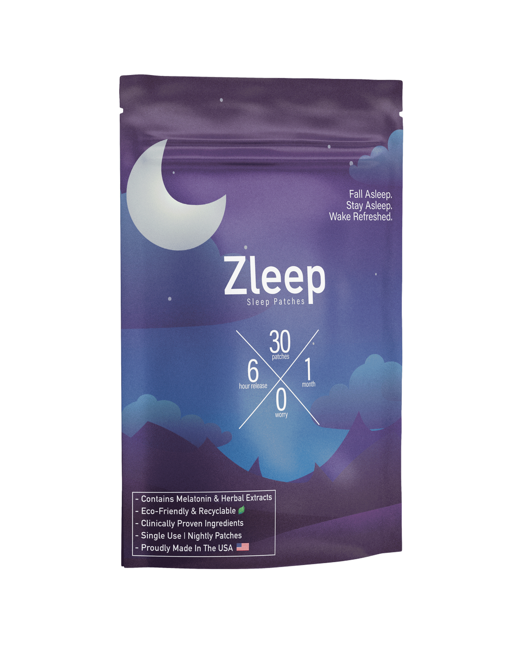 Zleep Sleep Patches with Melatonin | Increase Restful Sleep, Reduce Sleep Depravation & Help Jet Lag Effects
